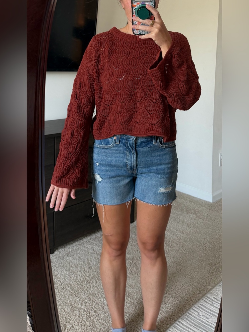 Rust Cable Knit Women’s Sweater